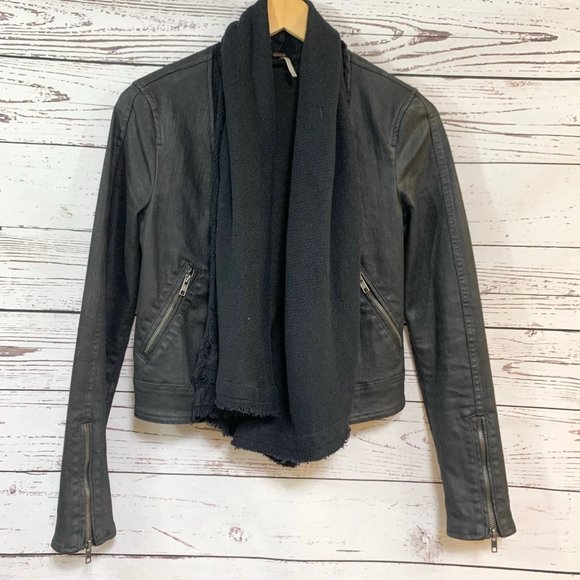 Free People Cropped Moto Jacket Size 2 - Picture 1 of 12